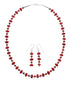 Genuine Sterling Silver Southwest Coral Bead Necklace Set JX128494